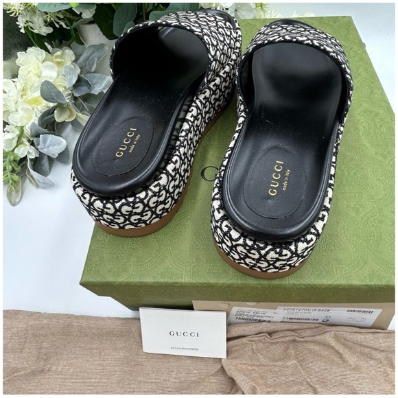 Gucci monogram Angelina slide platform sandals size 37 made in Italy - Picture 4 of 7